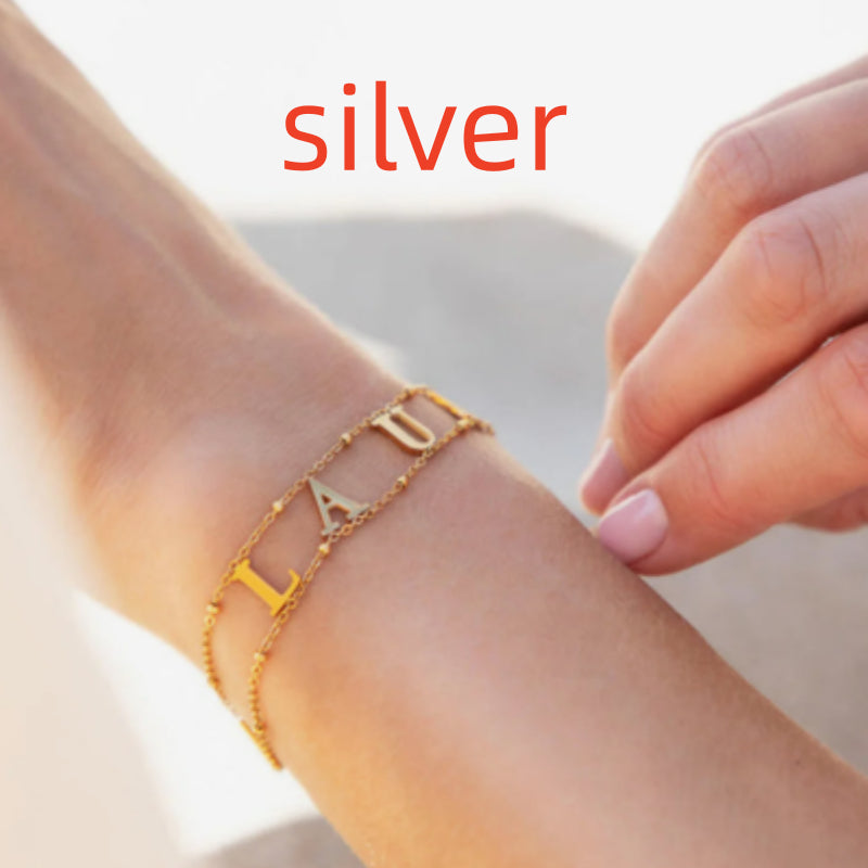 Personalisiertes Doppelketten-Armband mit Initialen – Bild 5 | LuxeStyle