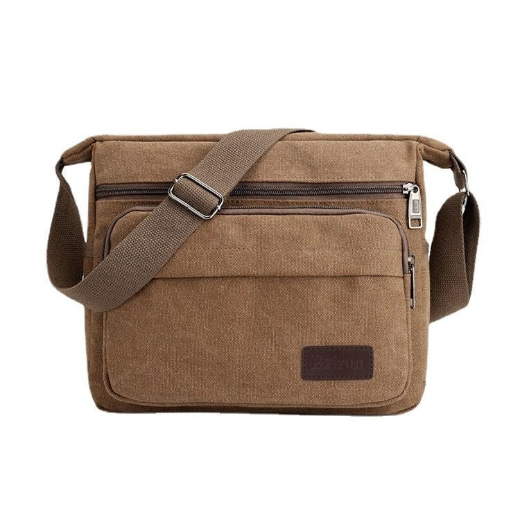 Retro Schultertasche aus Canvas für Herren – Bild 4 | LuxeStyle