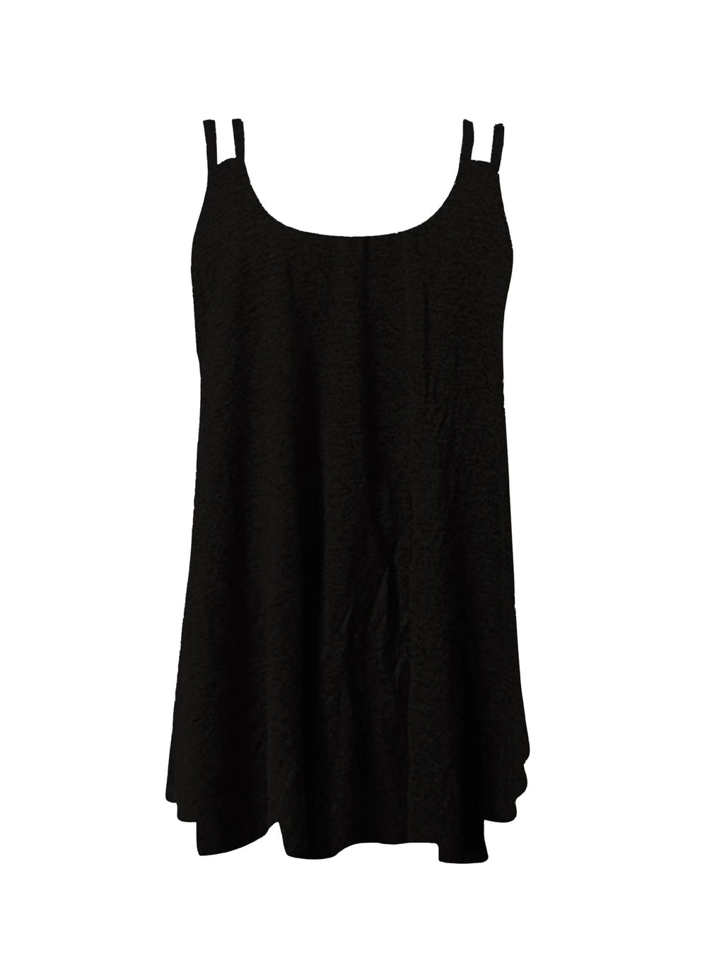 Doppelträger-Tanktop mit asymmetrischem Saum