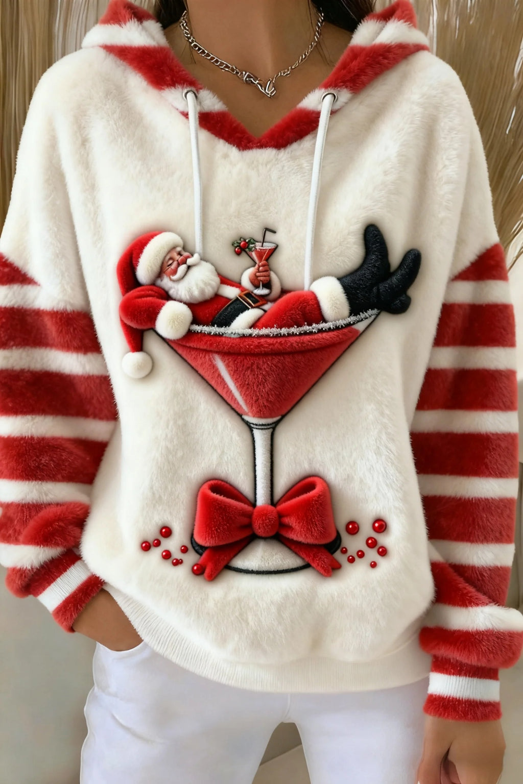 Weihnachts-Hoodie mit 3D-Print