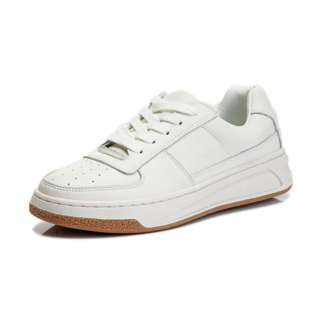 Damen Leder Schnürschuhe mit dicker Sohle