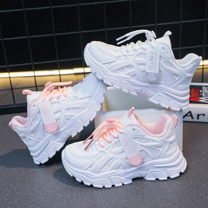 Bequeme atmungsaktive Lauflernschuhe für Kinder 4-12 Jahre, weiß