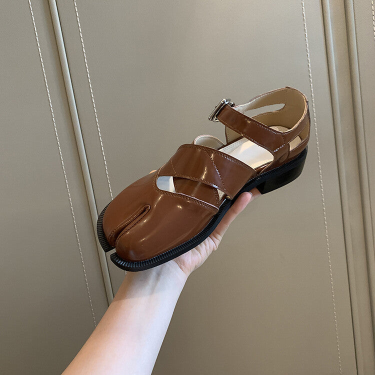 Flache Leder-Sandalen – Bild 5 | LuxeStyle