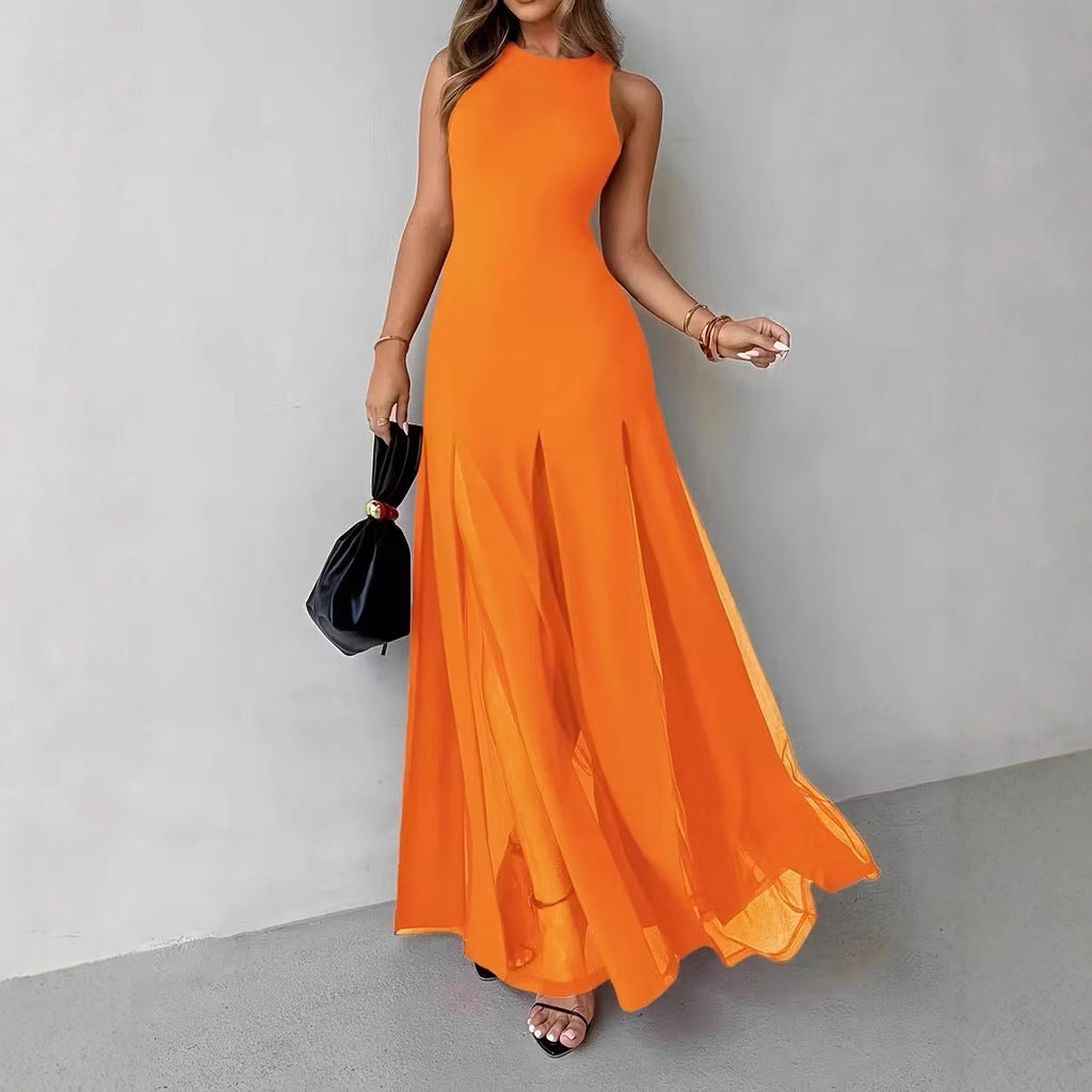 Elegantes ärmelloses langes Kleid mit Seitenschlitz – Bild 6 | LuxeStyle