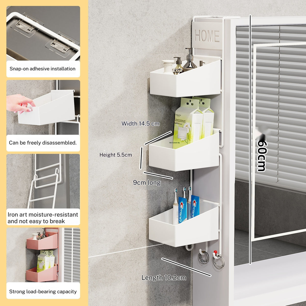 Spiegelkasten-Seitenregal, 3er- oder 4er-Set – Bild 2 | LuxeStyle