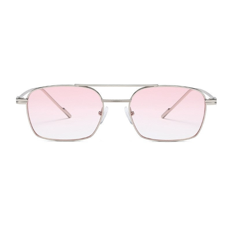 Quadratische Doppelsteg-Sonnenbrille aus Metall