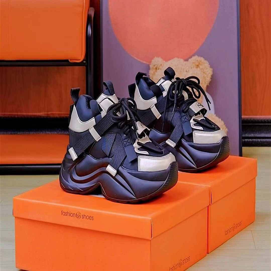 Koreanischer Color-Block Plateau-Sneaker
