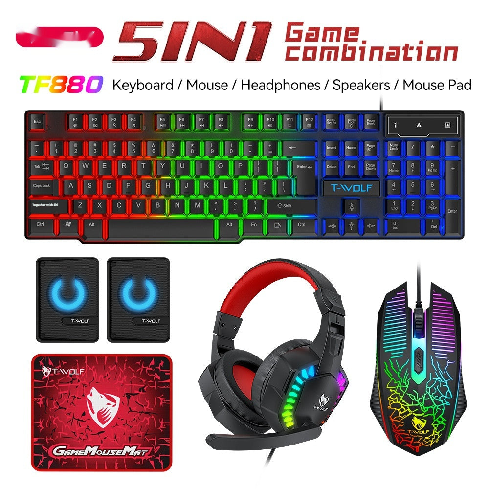 Gaming‑Set mit beleuchteter Tastatur, Maus, Headset und Lautsprechern – Bild 6 | LuxeStyle