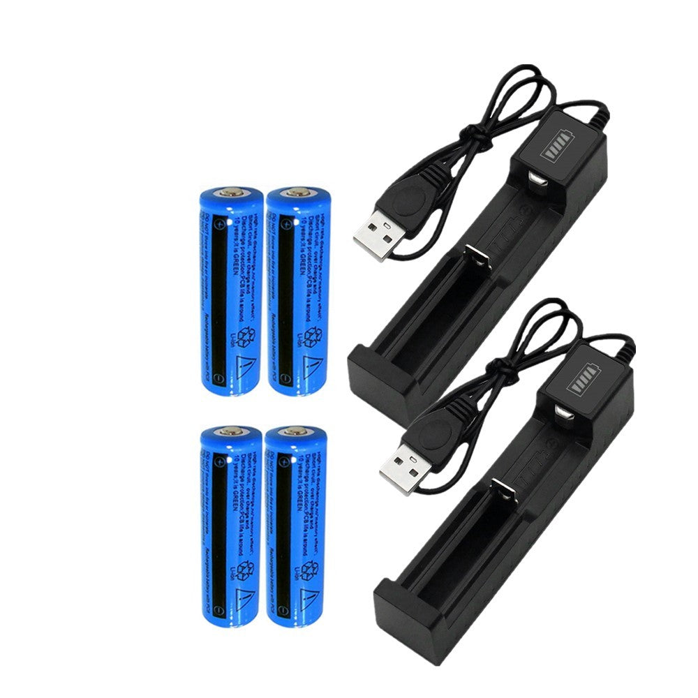 Li-ion Akku & USB-Ladegerät für Taschenlampen