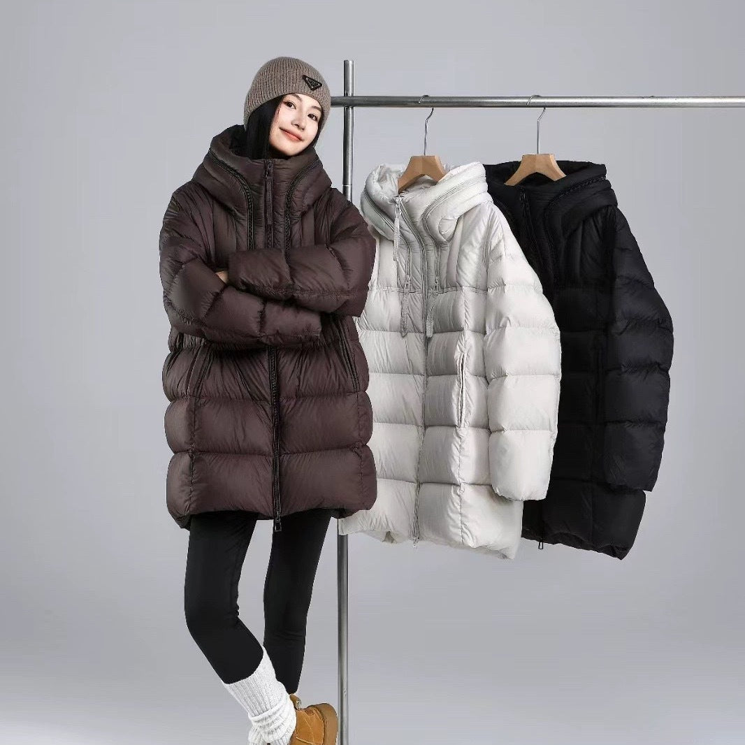 Weisses Daunenjacke mit Kapuze – Bild 8 | LuxeStyle