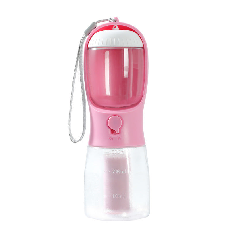 3-in-1 Pet-Flasche mit Wasser, Futter & Müllbeutel