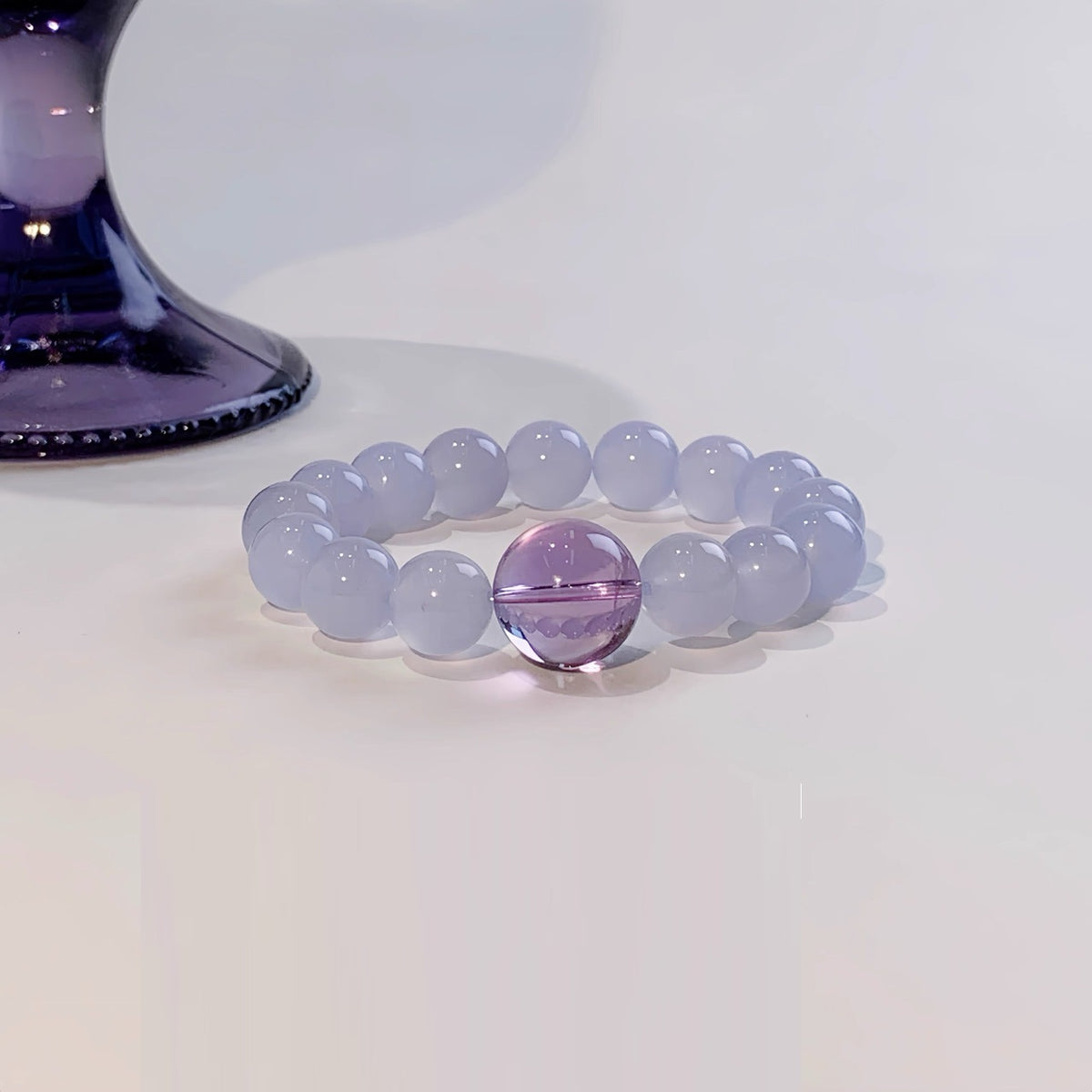 Armband mit Blauem Chalcedon & Brasilianischem Amethyst – Bild 5 | LuxeStyle