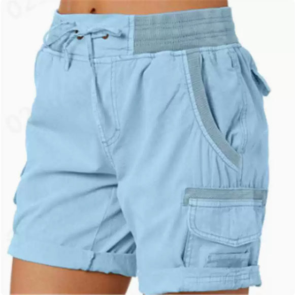 High-Waist Shorts mit Taschen
