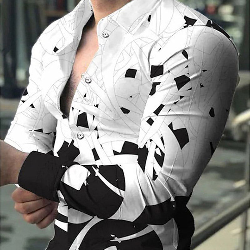 Herren Langarmshirt mit 3D-Digitaldruck – Bild 8 | LuxeStyle