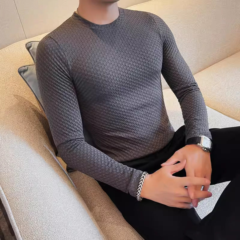 Rundhals Langarmshirt für Herren – Bild 3 | LuxeStyle