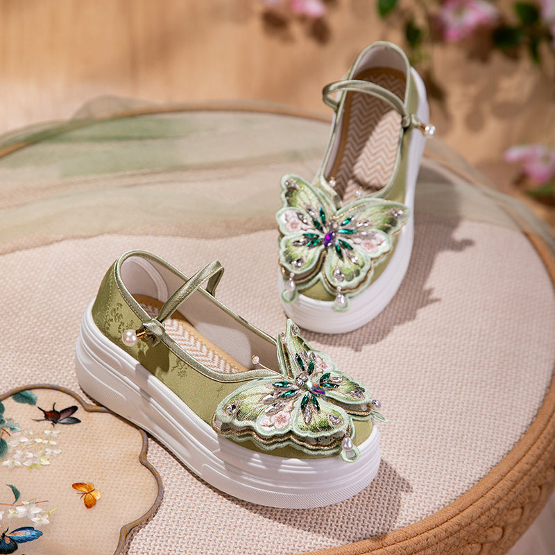 3D Schmetterling Mary Jane Plateau-Schuhe