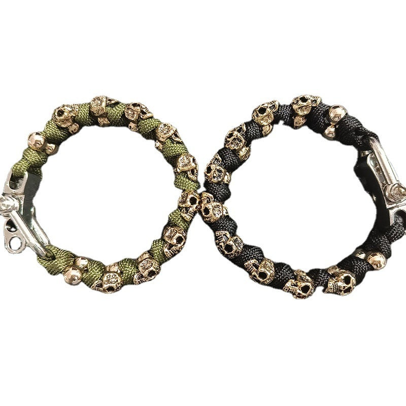 Personalisiertes geflochtenes Totenkopf-Armband