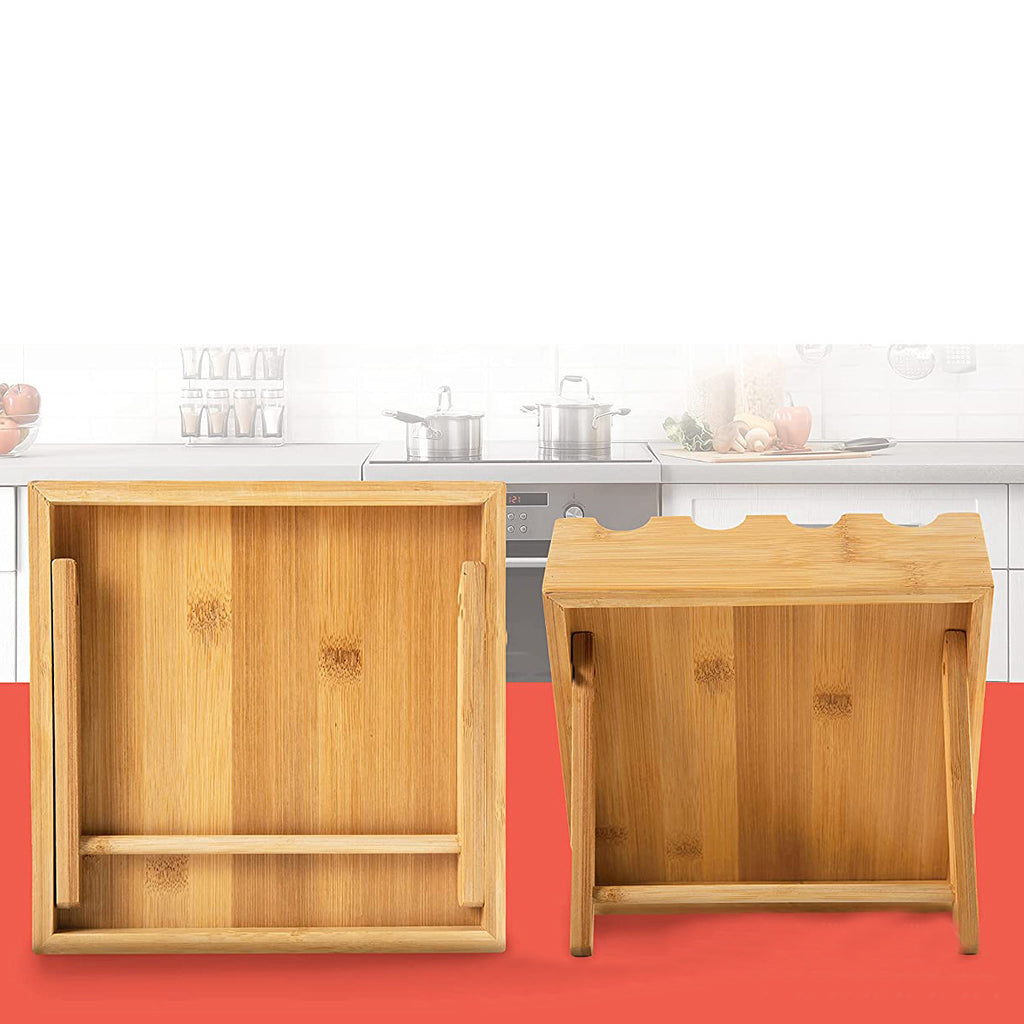 Wandmontierte Küchenablage mit 12 Schalen aus Bambus – Bild 3 | LuxeStyle
