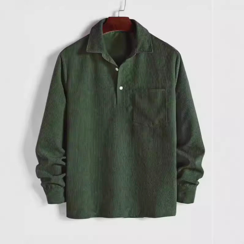 Männerlangarmshirt Cord Aprikose – Bild 7 | LuxeStyle