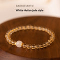 Armband aus gelbem Kristall und Hetian Jade