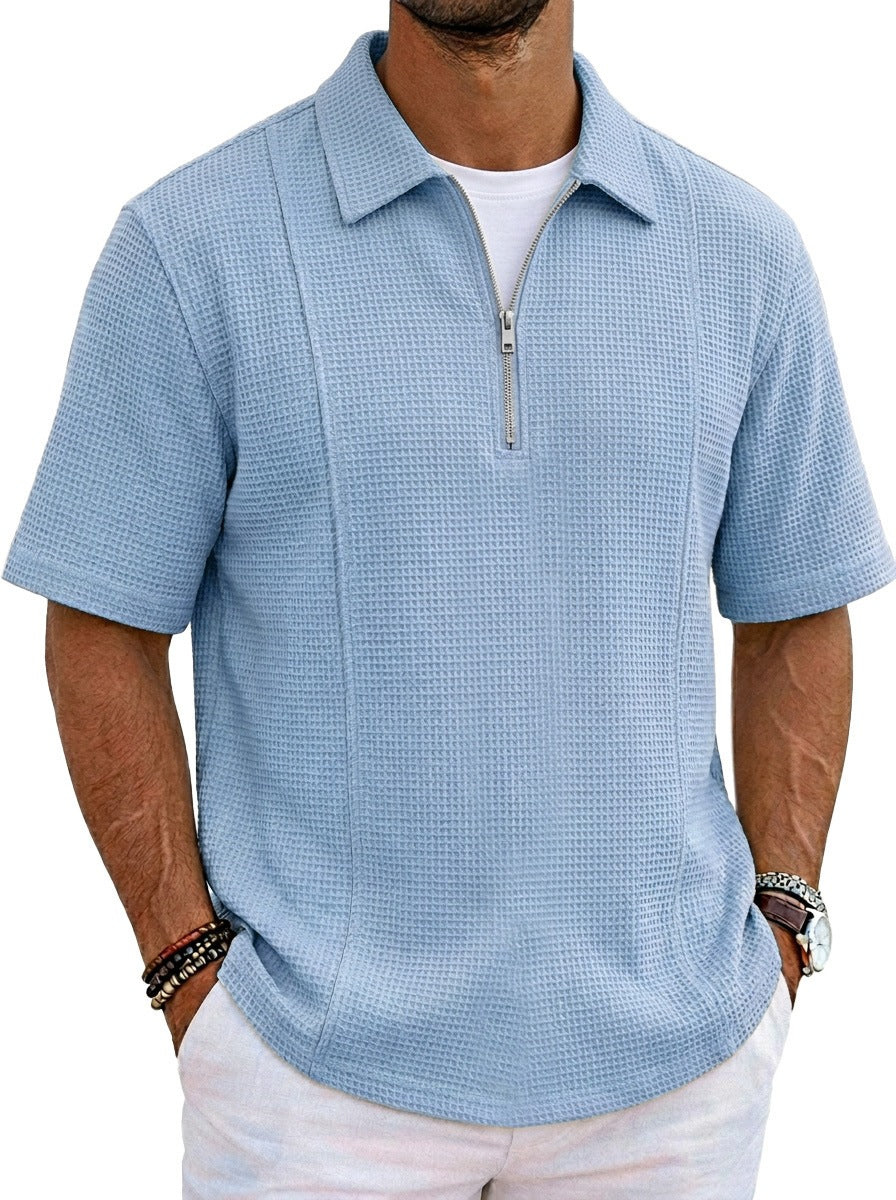 Sportliches Halb-Zip Polo-Shirt mit U-Boot-Ausschnitt