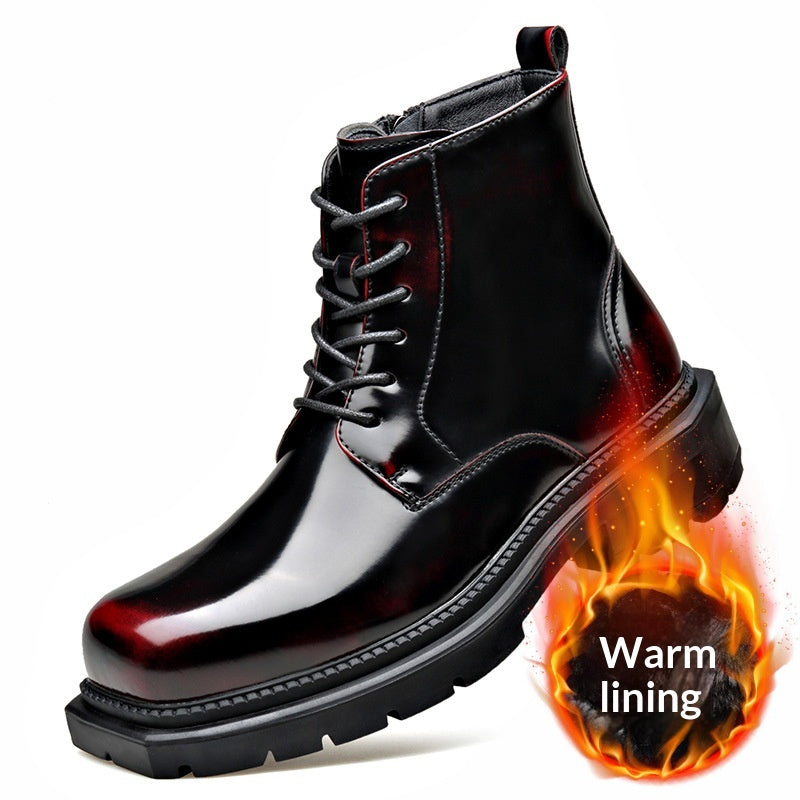 Gefütterte Boots mit Reissverschluss und dicker Sohle