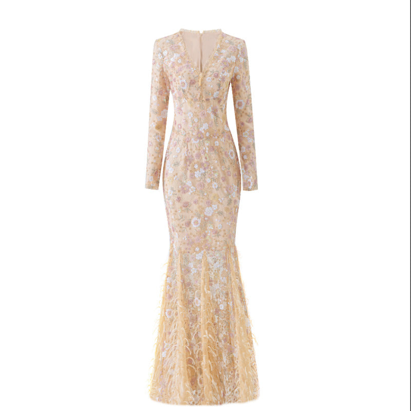 Elegantes Spitzenkleid mit langen Ärmeln