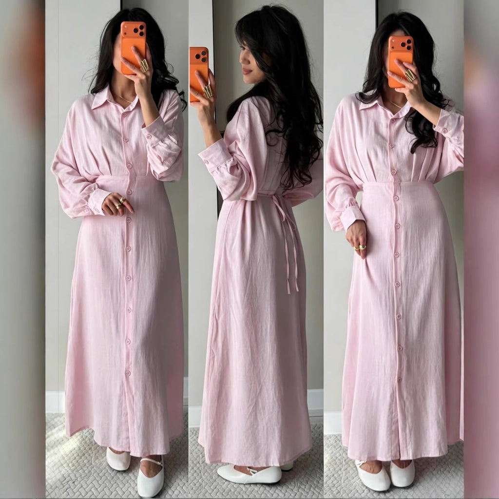 Elegantes Hemdblusenkleid mit Schnürung