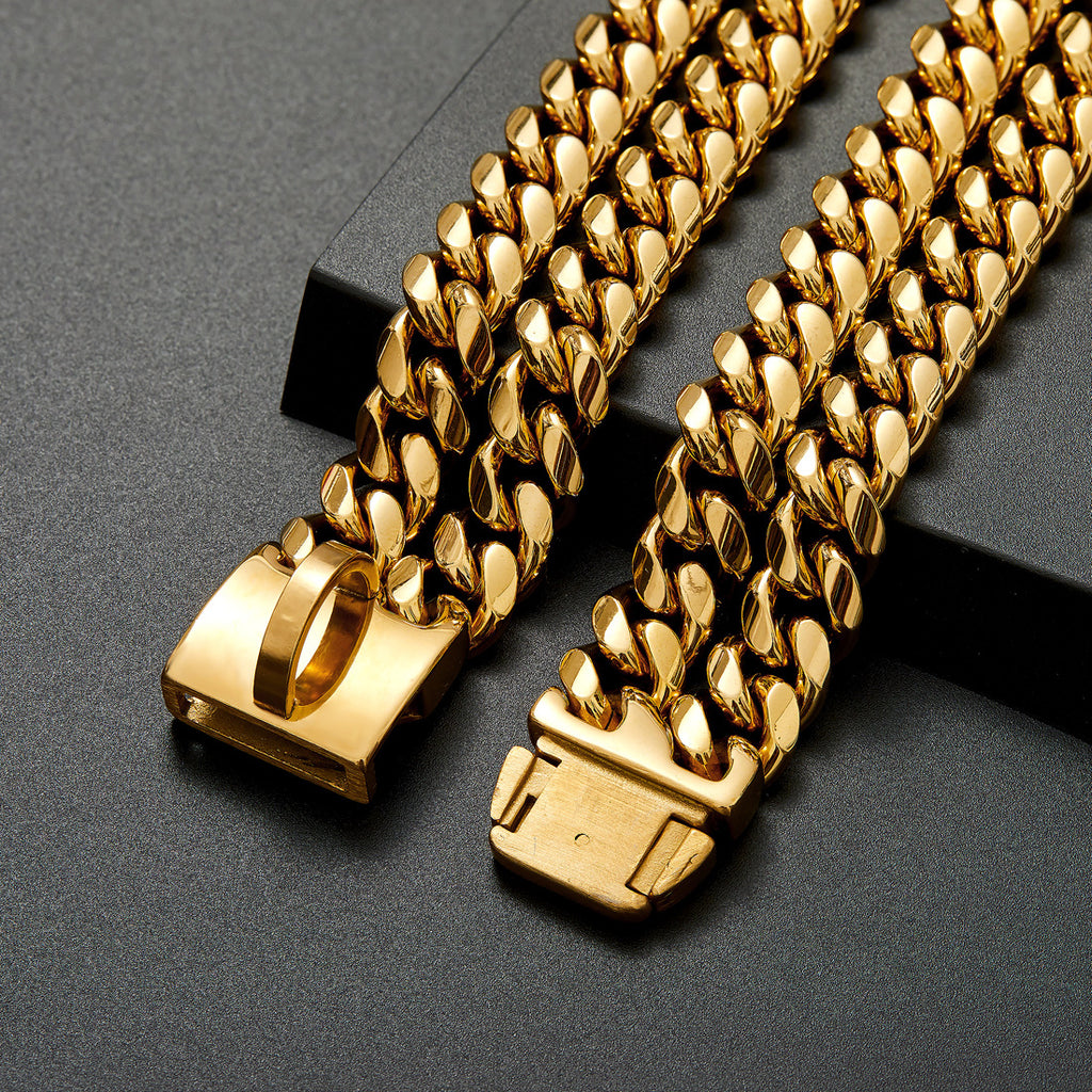 Doppelreihiges Gold-Hundehalsband – Bild 5 | LuxeStyle