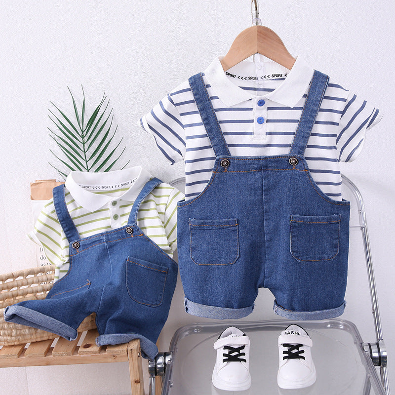 Boys Streifen-Denim Dungaree Set · 2 Stück – Bild 6 | LuxeStyle
