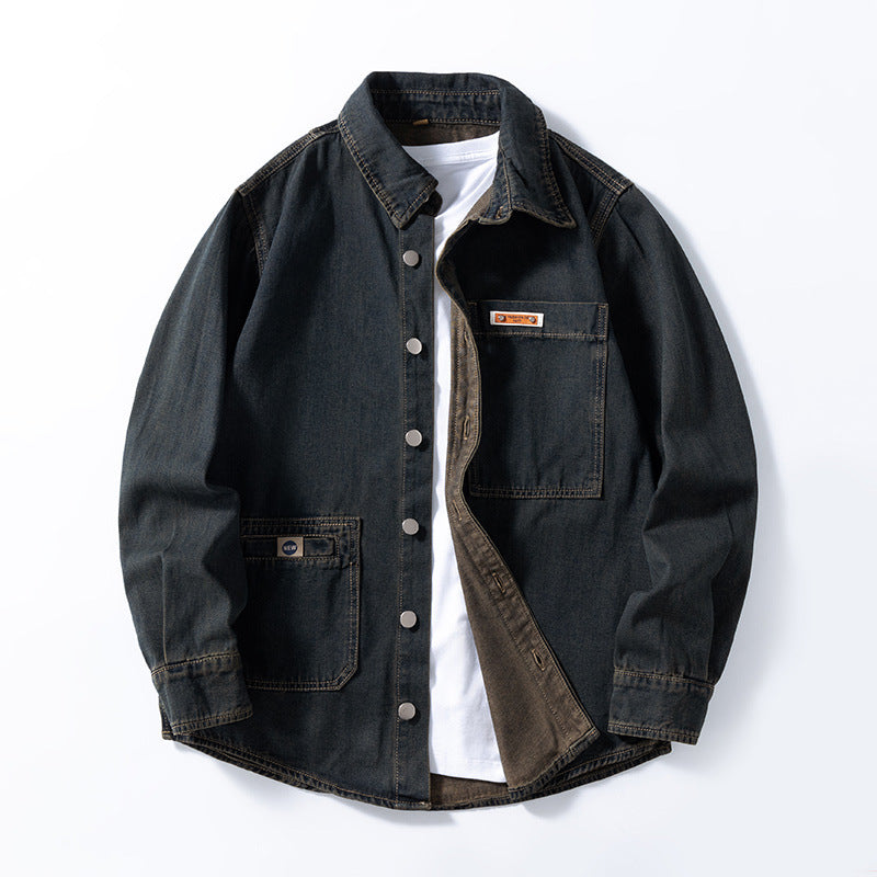 Herren Jeanshemd-Jacke mit langen Ärmeln | LuxeStyle