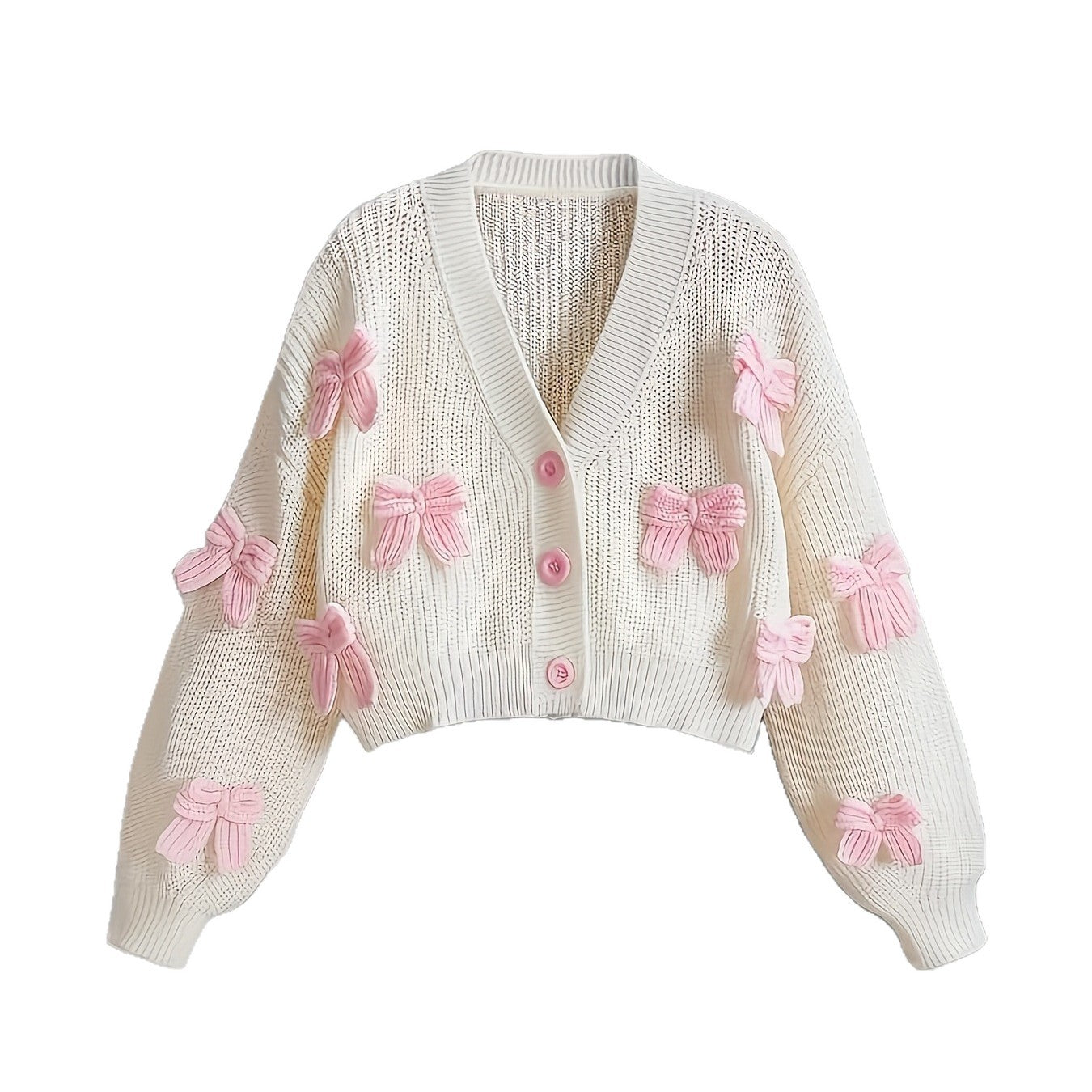 Kurzer Cardigan mit 3D-Schleife