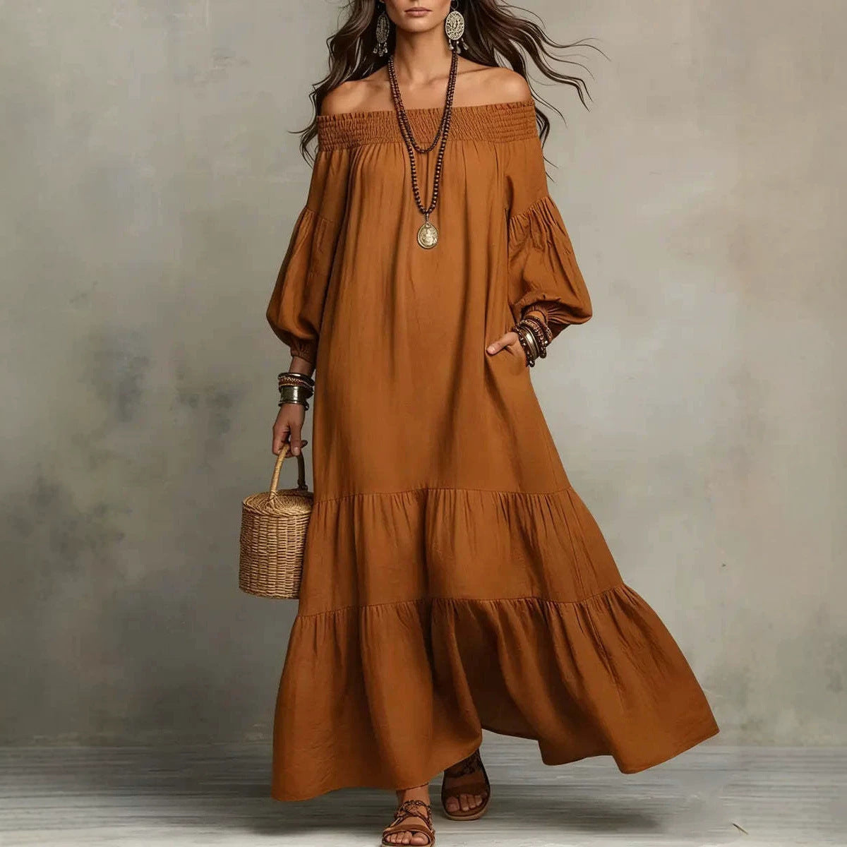 Boho Off-Shoulder Kleid