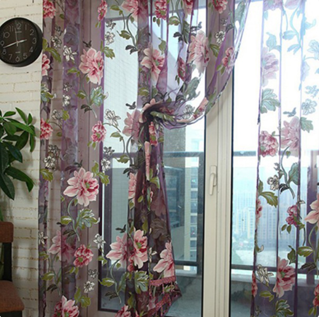 Jacquard-Voile «Grosse Pfingstrose» – Bild 2 | LuxeStyle
