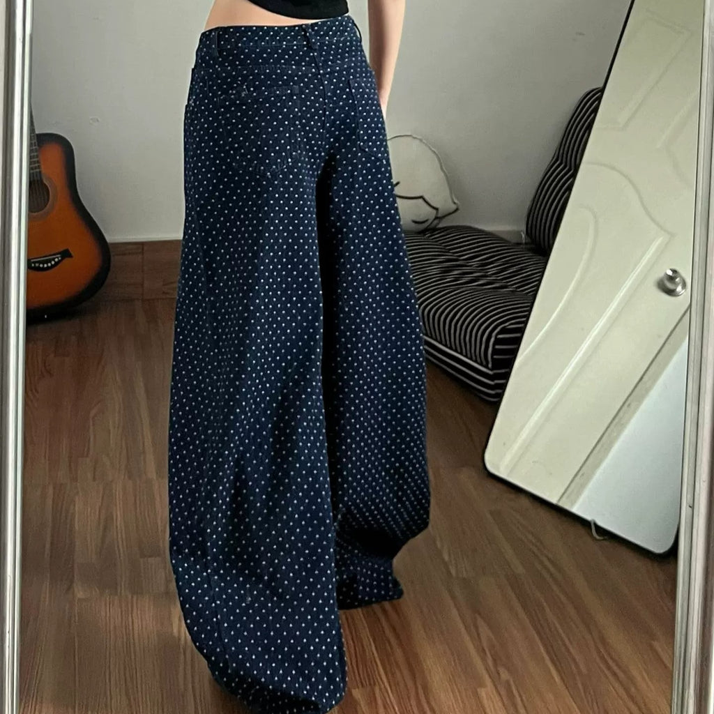 High-Waist Bootcut Jeans mit Polka-Dots – Bild 1 | LuxeStyle