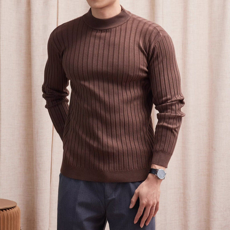 Strukturierter Mock-Neck Pullover für Herren