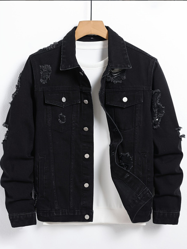 Lockere Jeansjacke im Korea-Stil für Herren – Ansicht 4