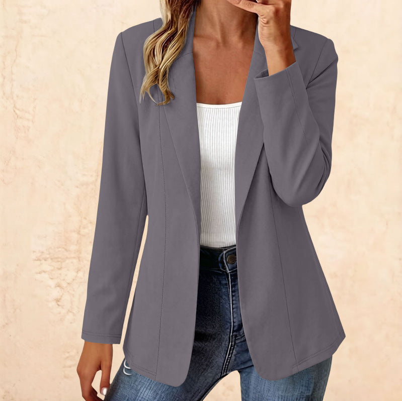 Long-Blazer «Milano» · uni, ohne Knöpfe (Damen) – LuxeStyle