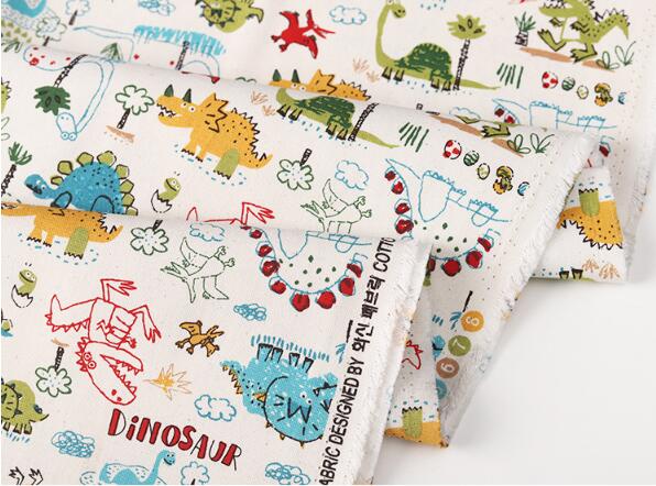 Dinosaurier Baumwoll-Leinwandstoff | LuxeStyle