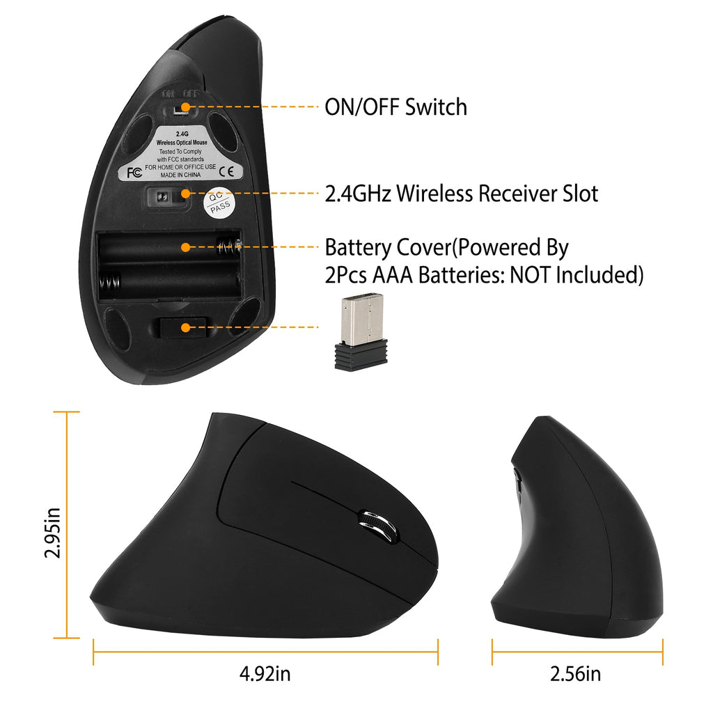 Ergonomische Vertikalmaus kabellos – Ansicht 4