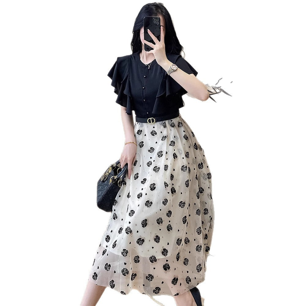 Elegantes ärmelloses Patchwork-Kleid – Bild 2 | LuxeStyle