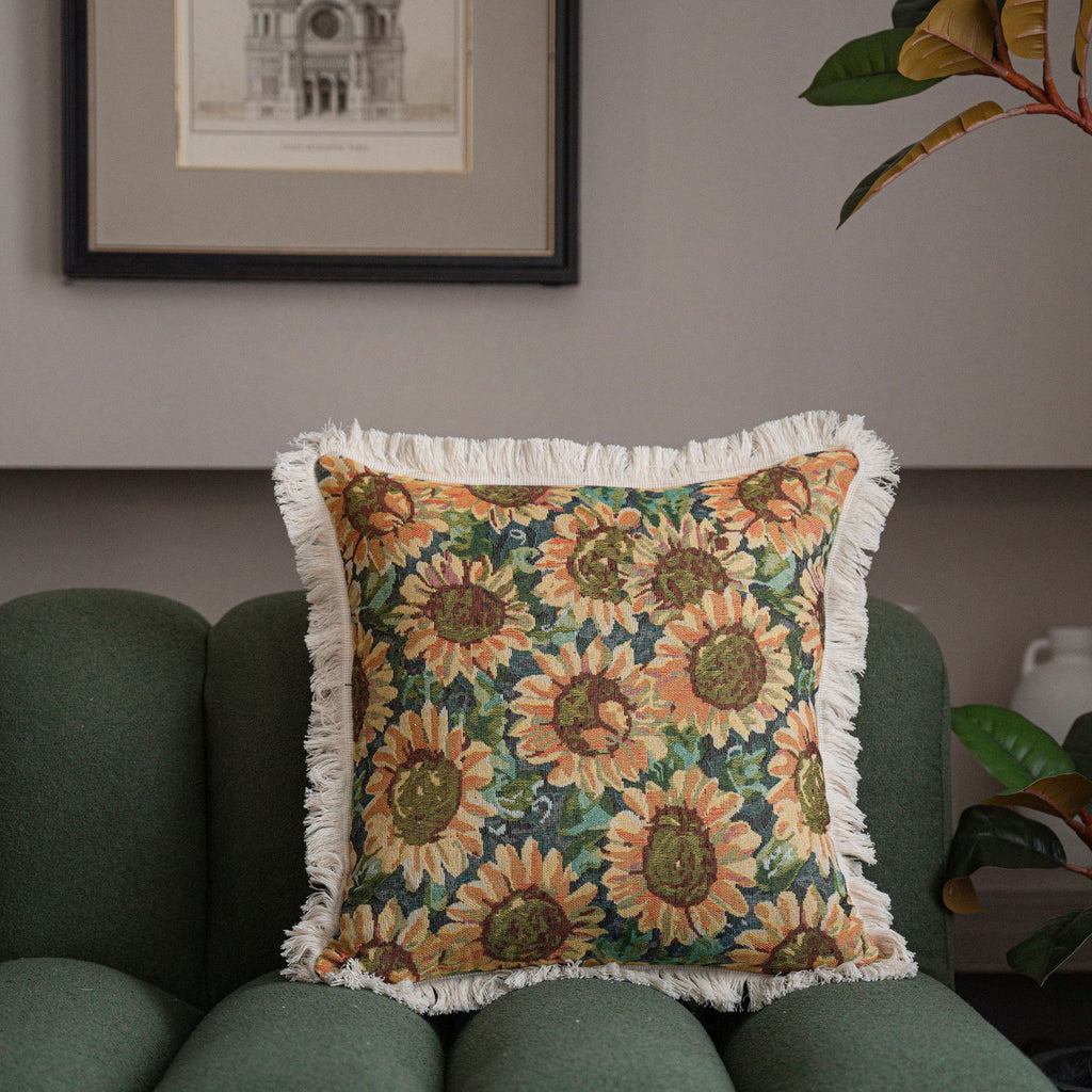Jacquard Kissenbezug mit Pflanzenmuster