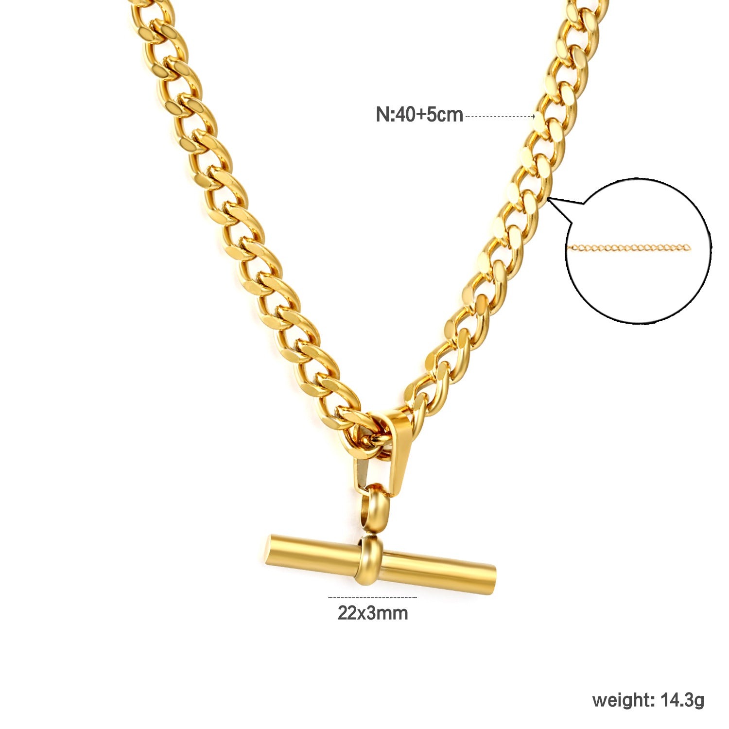 Halskette mit zylinderförmigem Anhänger und Zirkonia