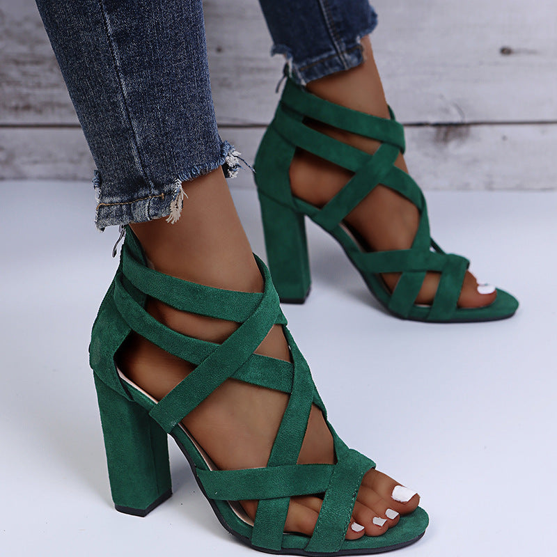 Sandalen mit hohem Blockabsatz – Bild 9 | LuxeStyle