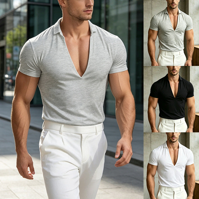 Herren V-Ausschnitt T-Shirt
