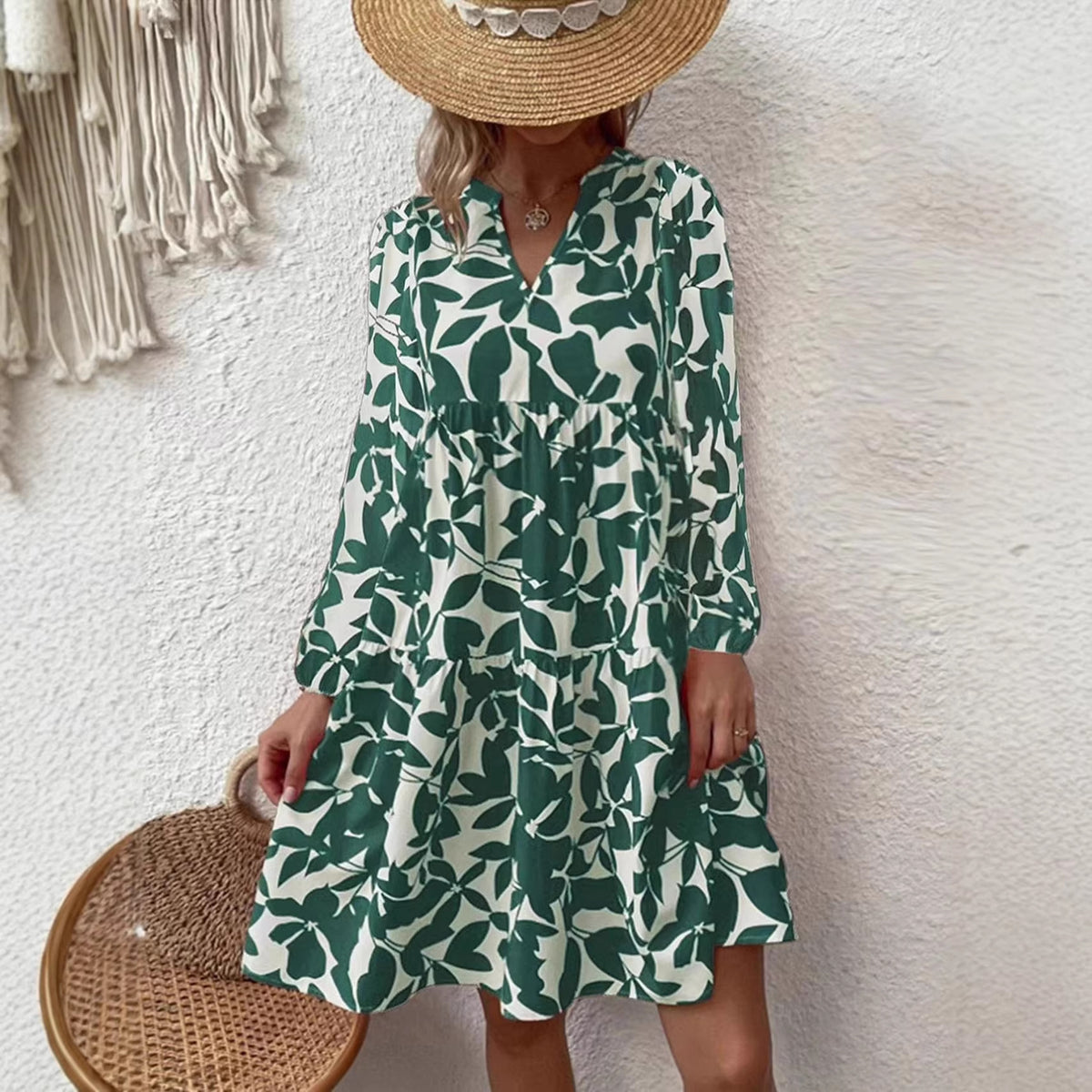 Boho-Chic Langarm Kleid – Bild 3 | LuxeStyle