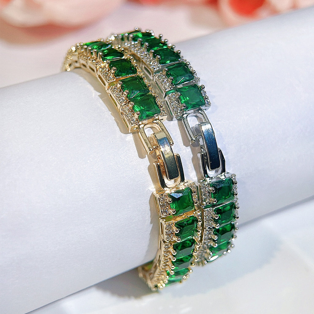 Olivengrüner Diamant-Armband