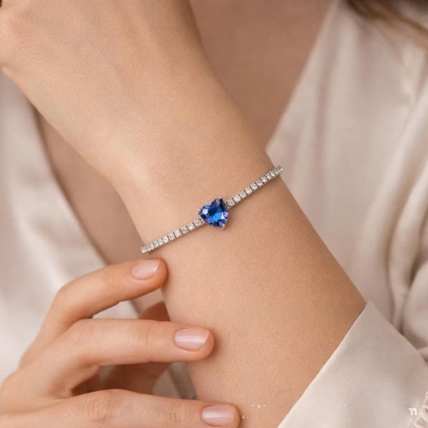 Geburtsstein-Herz-Armband «Coeur» personalisiert