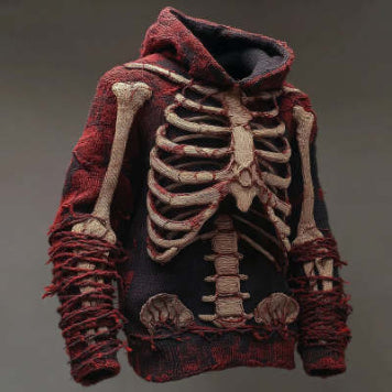 Retro-Hoodie mit 3D-Muster