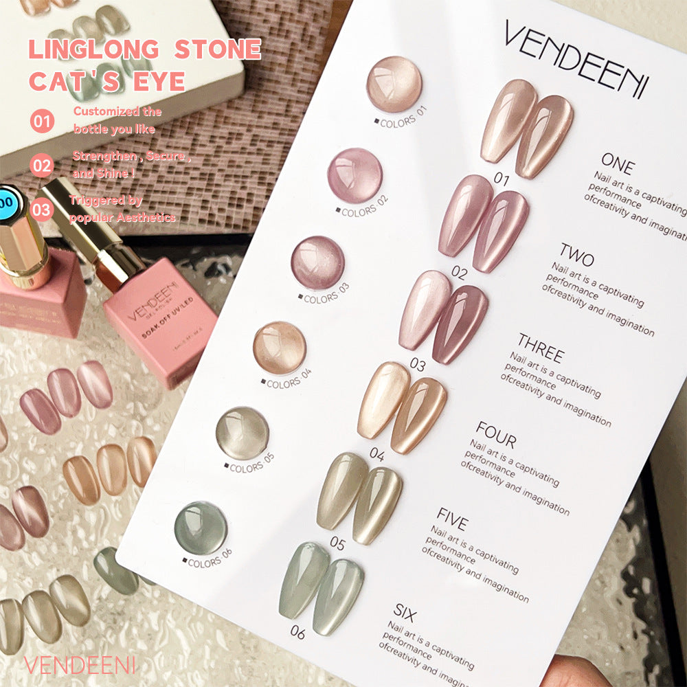Linglong Stone Cat Eye UV Nagellack-Set | LuxeStyle
